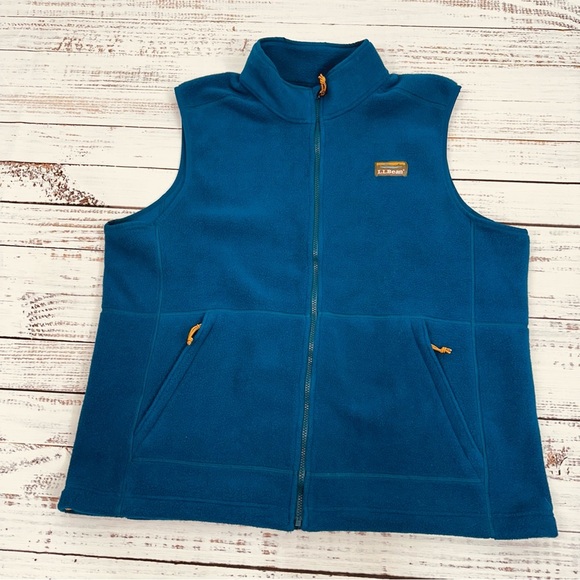 L. L. Bean Men's Size XXL Nautical Blue Fleece Zip Up Vest - Picture 9 of 14